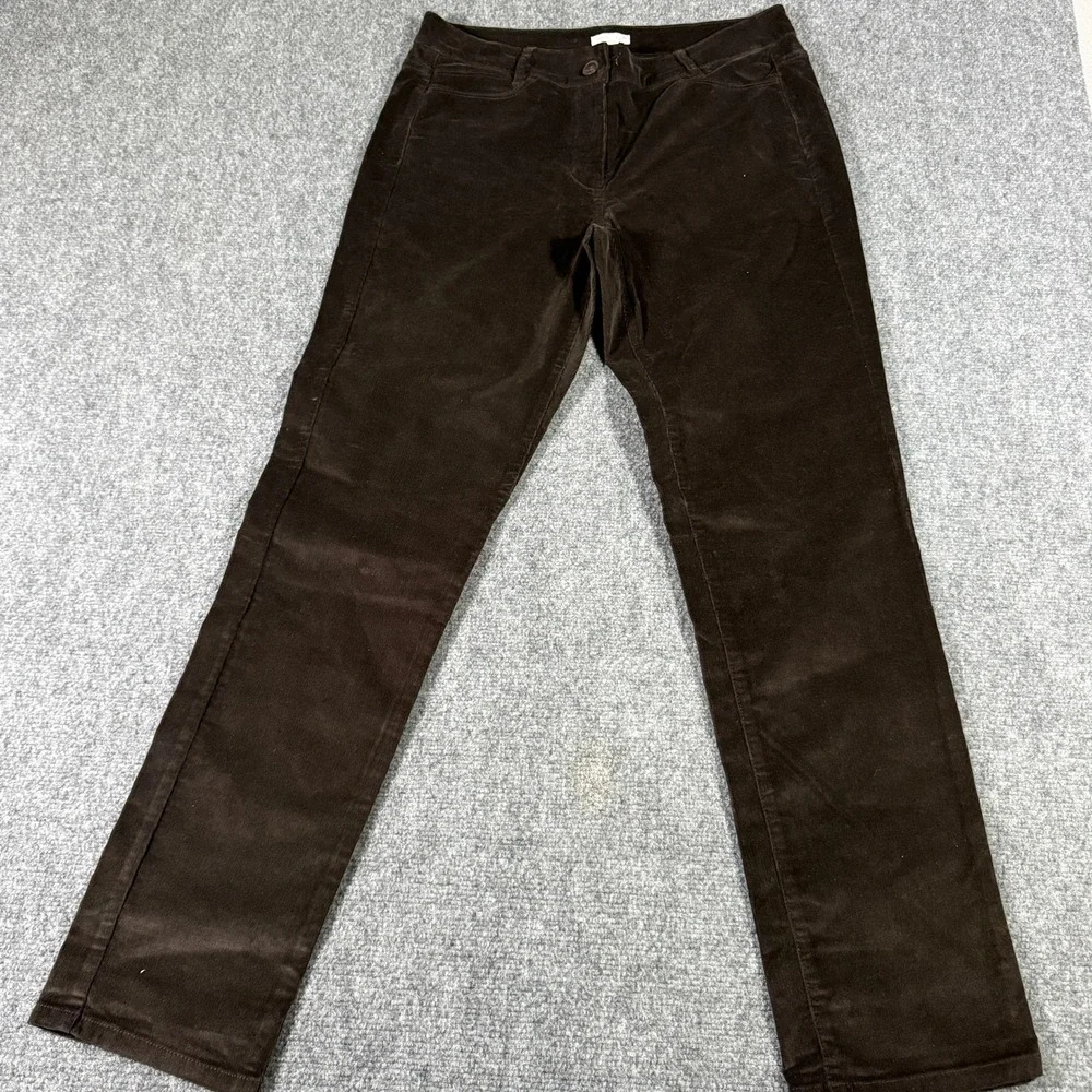 J. Jill Womens Brown Corduroy Straight‎ Leg Pants Size 8 Chocolate Brown